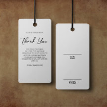 Witte Grootte Kleding Weergave Prijs Hang Labels