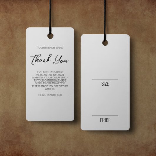 Witte Grootte Kleding Weergave Prijs Hang Labels Visitekaartje
