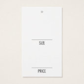 Witte Grootte Kleding Weergave Prijs Hang Labels Visitekaartje (Achterkant)