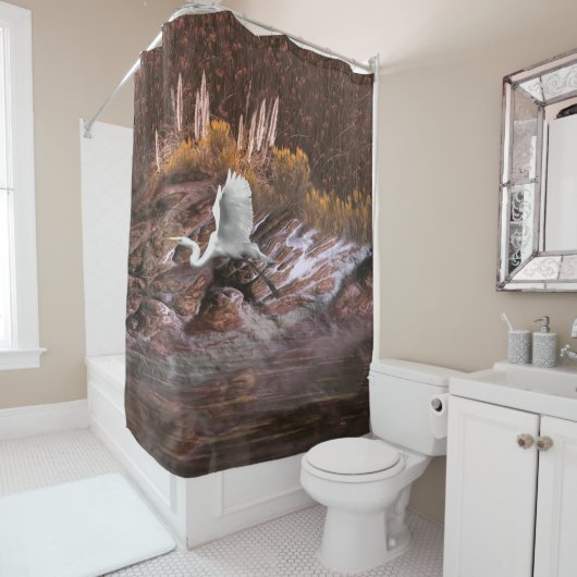 Witte grot, LAKE IS LEVEN Douchegordijn (In situ)