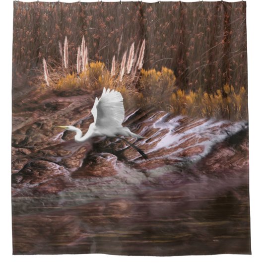 Witte grot, LAKE IS LEVEN Douchegordijn (Voorkant)