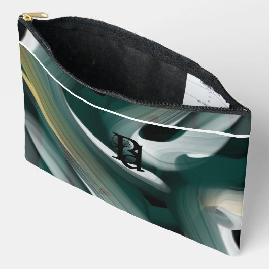 Witte grote accessoiretas Trend Abstract Groen Etui (Open)