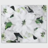 Witte Grote Bloemen Groen Groen Bruiloft Bruid Cadeaupapier (Vlak)