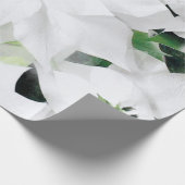 Witte Grote Bloemen Groen Groen Bruiloft Bruid Cadeaupapier (Hoek)