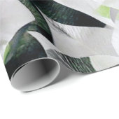 Witte Grote Bloemen Groen Groen Bruiloft Bruid Cadeaupapier (Rol Hoek)