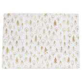 Witte grote cadeautas met vintage winter goud patr (Voorkant)