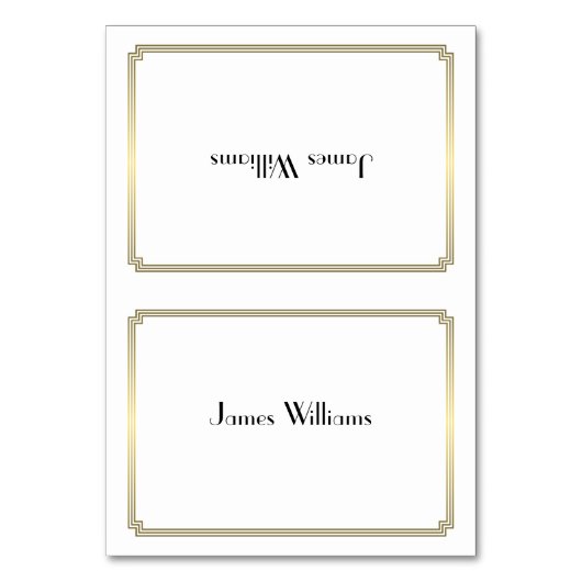 Witte Grote Gatsby Art Deco Gouden Plaatskaarten Kaart (Voorkant)