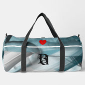 Witte Grote Gym Bag Trend Abstracte Blauwe Oceaan Plunjezak (Voorkant)
