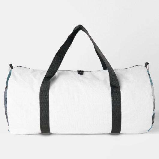 Witte Grote Gym Bag Trend Abstracte Blauwe Oceaan Plunjezak (Achterkant)
