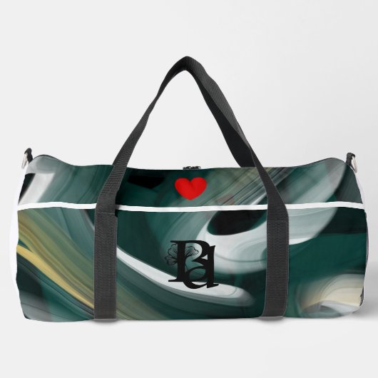 Witte Grote Gym Duffel Bag Trend Abstract Groen Plunjezak (Voorkant)