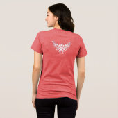 WITTE GRYFFIOENEN EN BLOEMEN MET ROZE RUBY EDELSTE Tri-Blend SHIRT (Achterkant volledig)