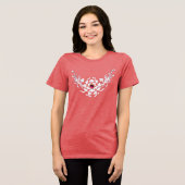 WITTE GRYFFIOENEN EN BLOEMEN MET ROZE RUBY EDELSTE Tri-Blend SHIRT (Voorkant volledig)