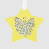 Witte Guardian Engel Kerst hanger Ornamenten (achterkant)