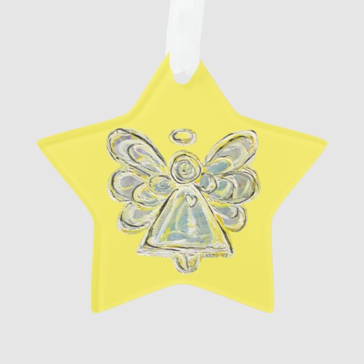 Witte Guardian Engel Kerst hanger Ornamenten (achterkant)
