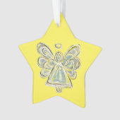 Witte Guardian Engel Kerst hanger Ornamenten (voorkant)