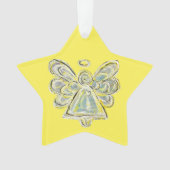 Witte Guardian Engel Kerst hanger Ornamenten (voorkant)