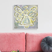 Witte Guardian Engel Verpakt Canvas Wall Art (Insitu (Woonkamer))