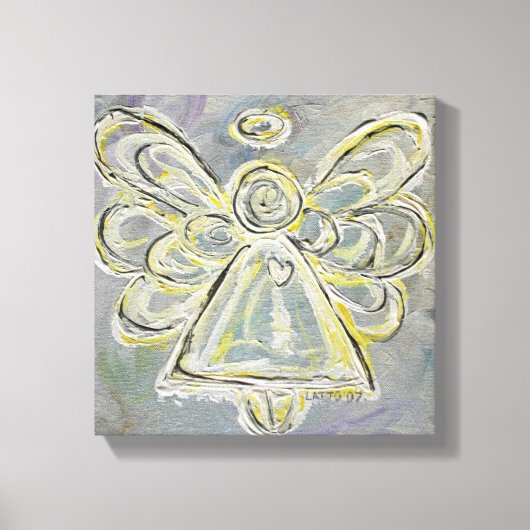 Witte Guardian Engel Verpakt Canvas Wall Art Afdruk (Voorkant)