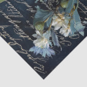 Witte Gumnut en Blauw Groene Bloesem Decoupage Tissuepapier (Detail)