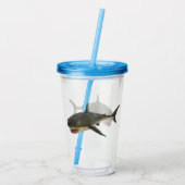 Witte haai acryl drinkbeker (Achterkant)