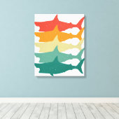 witte haai canvas afdruk (Insitu (Houten vloer))