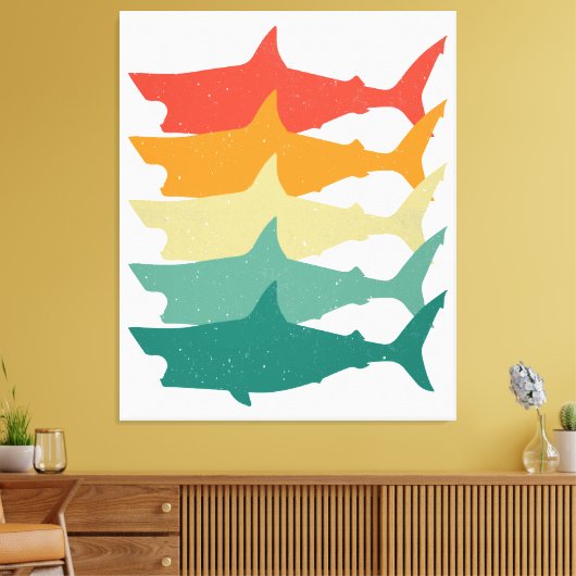 witte haai canvas afdruk (Insitu (Woonkamer))