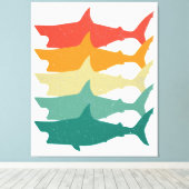 witte haai canvas afdruk (Insitu (Houten vloer))