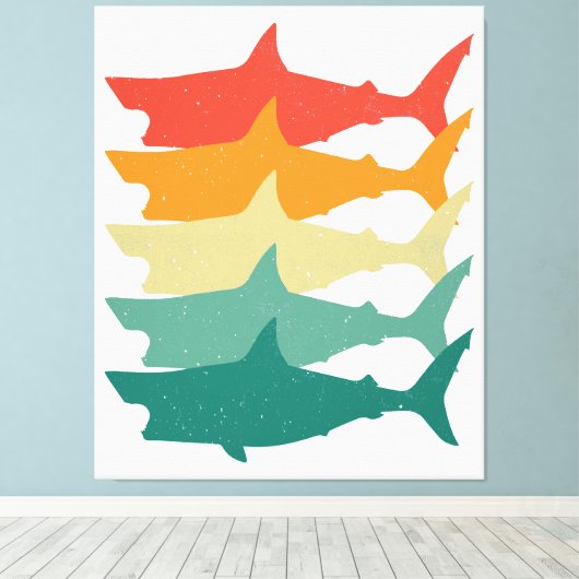 witte haai canvas afdruk (Insitu (Houten vloer))