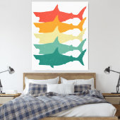 witte haai canvas afdruk (Insitu (Slaapkamer))