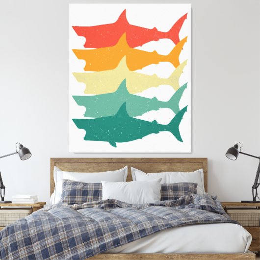 witte haai canvas afdruk (Insitu (Slaapkamer))