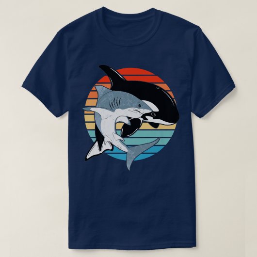 Witte haai en  orca-dag t-shirt (Design voorkant)