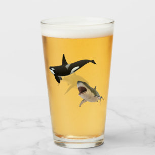 Witte haai-killer walvis glas