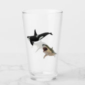 Witte haai-killer walvis glas (Voorkant)