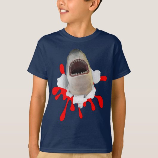 Witte haai met bloed T-shirt (Voorkant)