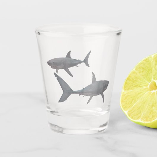 Witte haai shot glas (Voorkant)