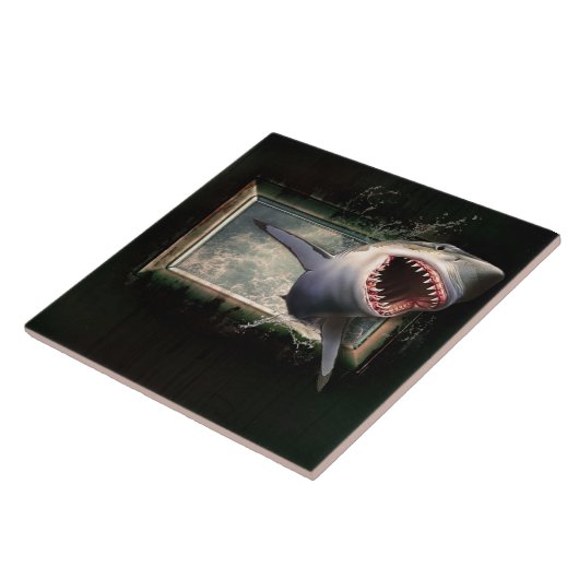 Witte haai tegeltje (Zijkant)