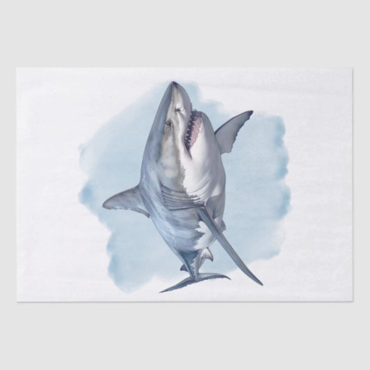 witte haai Waterverf Tissuepapier (Voorkant)