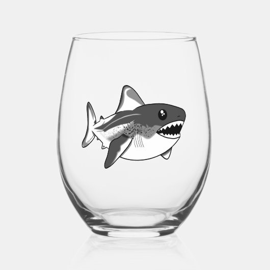 Witte haai wijnglas wijnglas zonder voet (Voorkant)
