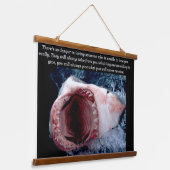 Witte haaienrijen van Teeth Hangend Wandkleed (Gebogen)