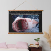 Witte haaienrijen van Teeth Hangend Wandkleed (Slaapkamer)