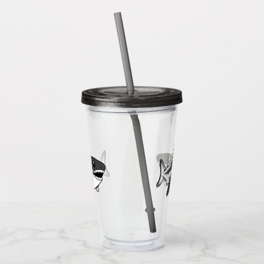 witte-haaientumbler acryl drinkbeker (Links)