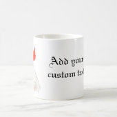 Witte Haan Cockreel met uw aangepaste tekst Koffiemok (Center)