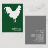 Witte haan - Donkergroen 02481c Visitekaartje (Voorkant / Achterkant)