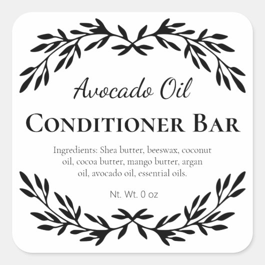 Witte haar Solid Conditioner Bar Labels (Voorkant)