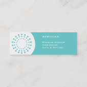 Witte haardroger & Blauwgroen Stylist Kaart Mini Visitekaartje (Achterkant)