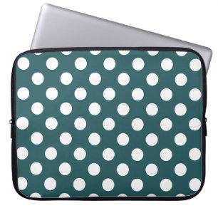 Witte haarpunten op blauwgroen laptop sleeve