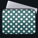 Witte haarpunten op blauwgroen laptop sleeve<br><div class="desc">Witte haarpunten op blauwgroen</div>