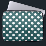 Witte haarpunten op blauwgroen laptop sleeve<br><div class="desc">Witte haarpunten op blauwgroen</div>