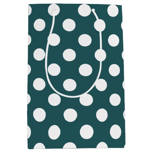 Witte haarpunten op blauwgroen medium cadeauzakje (Voorkant)