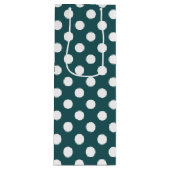 Witte haarpunten op blauwgroen wijn cadeautas (Voorkant)